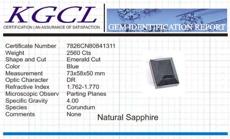 Magnificent Certified Museum Size 2560 Ct Natural Blue Sapphire Solitaire