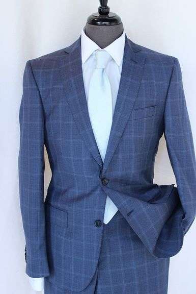 Phenomenal Slim Fit Window Pane Suit, Made In Italy