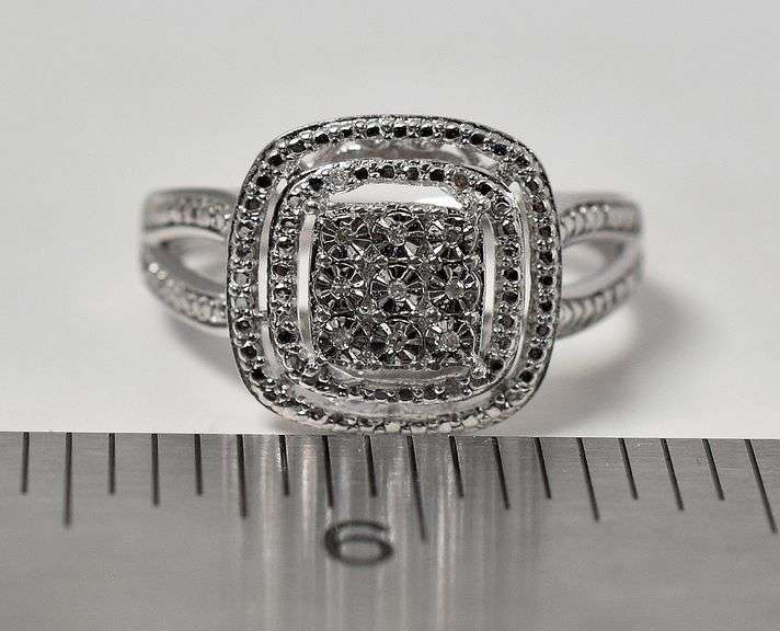 Diamond Ring in Sterling Silver