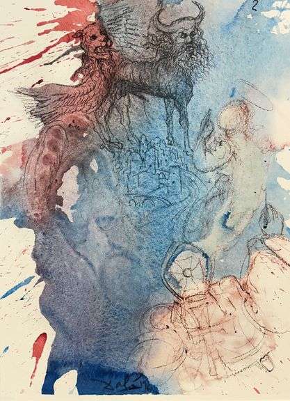 Highly Collectible and Rare Salvador Dali Original Lithograph from the 'Biblia Sacra' Suite