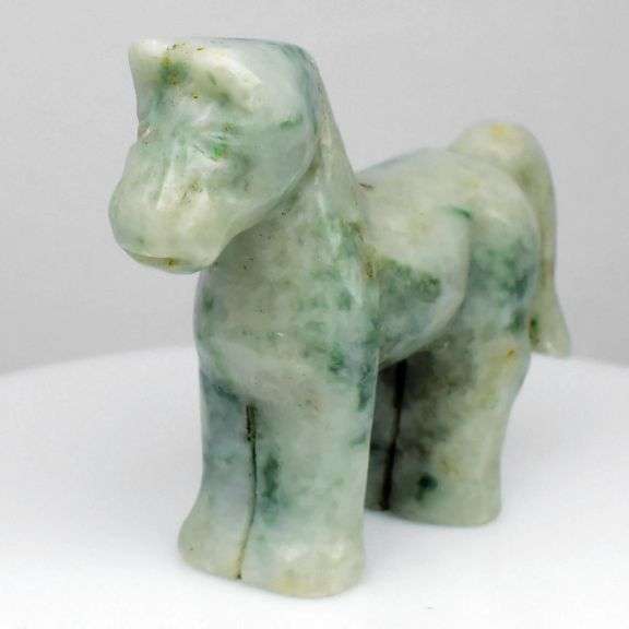 Outstanding 168.15ct mossy Jadite Jade horse carving!