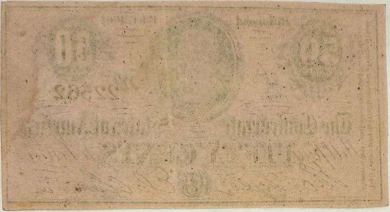 Fifty Cent Near Uncirculated  Feb 17 1864 Series Confederate States Note