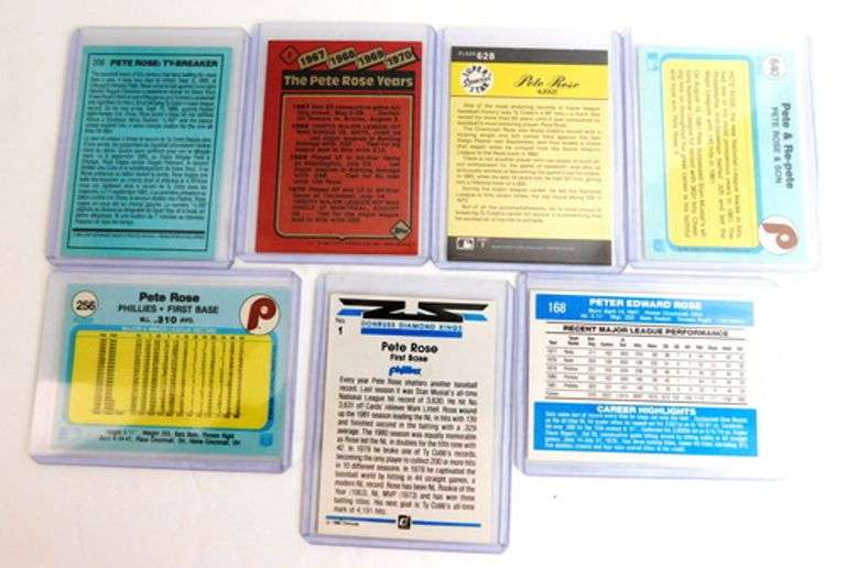 7 Pete Rose Baseball Cards