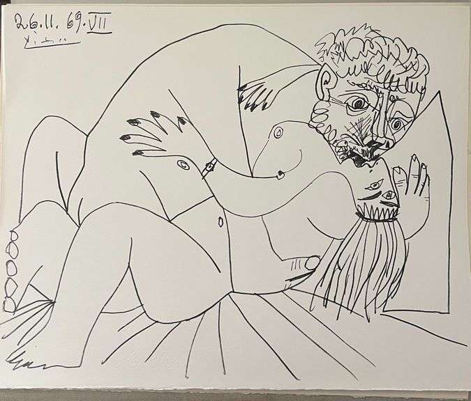 Picasso Au Baiser d'Avignon Lithograph from 1972 Portfolio
