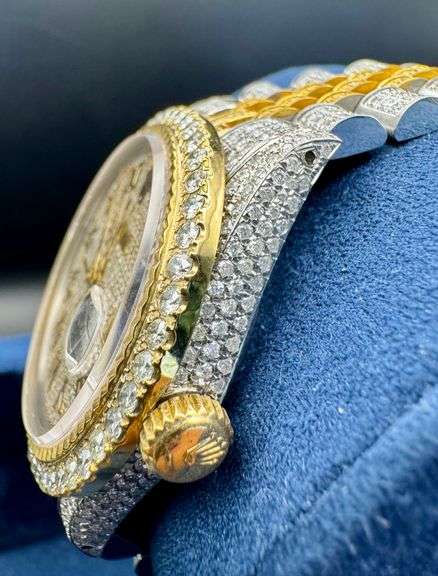 New Custom Iced Out Two-tone Bustdown Rolex Datejust 36mm