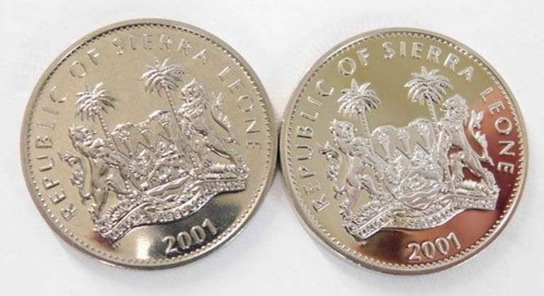 2 Republic of Sierra Leone 1 Dollar Coins