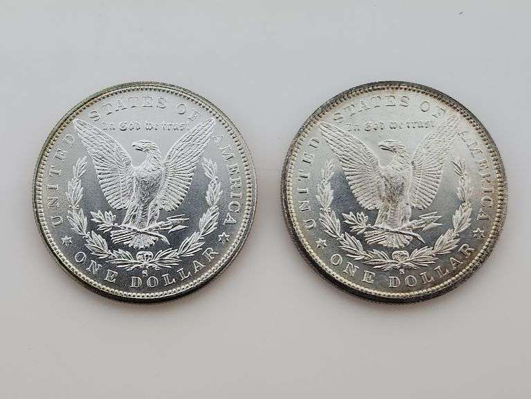 1880-S & 1881-S Morgan Silver Dollars, UNC