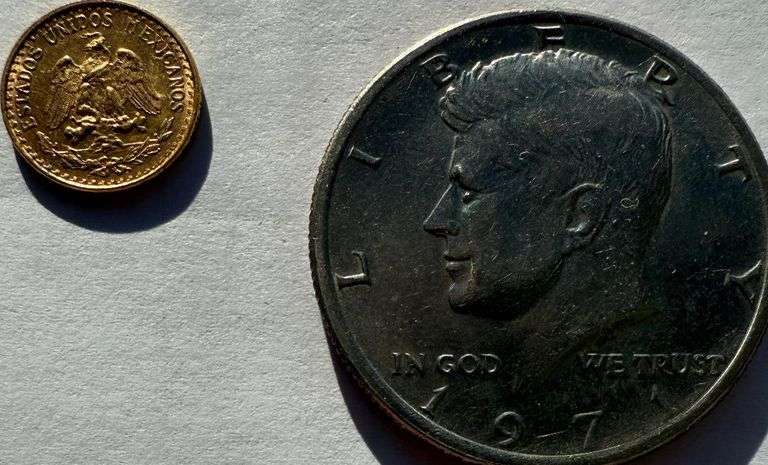 BU 1945 Mexico Gold 2 Pesos