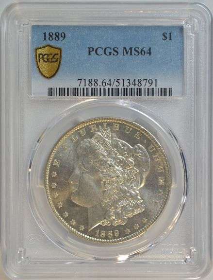 Much better nearly Gem BU 1889 Morgan Silver Dollar. PCGS MS64 P-L surfaces