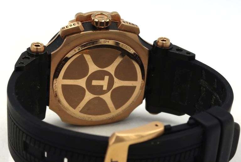 Tissot T race chronograph black and rose PVD black dial watch