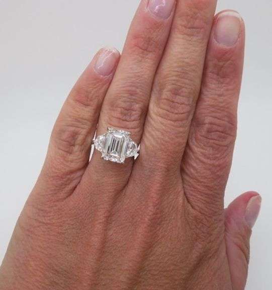 Timeless 4.90CTW IGI Certified Three Stone Diamond Ring