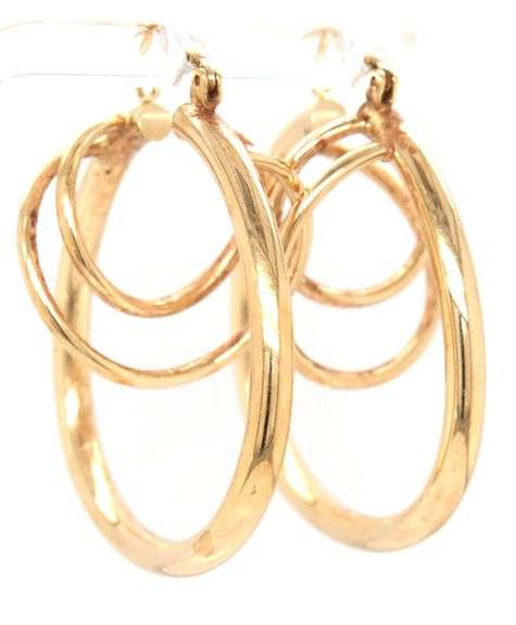 14kt Yellow gold triple hoop earrings