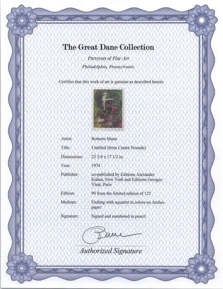 Exclusive Roberto Matta Signed Etching & Aquatint, 1974