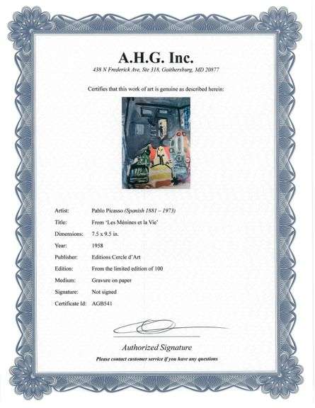 A remarkable Deluxe Edition of Les Ménines et la Vie by Pablo Picasso, published in Paris by Cercle 