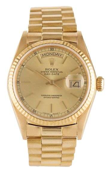 Rolex President Day-Date 18038, 36mm, Champagne Dial, 18K Yellow Gold Watch