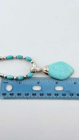 925 Sterling Silver Carolyn Pollack Natural Turquoise Necklace
