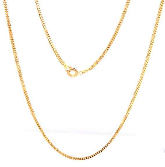 18kt Yellow gold wheat chain necklace