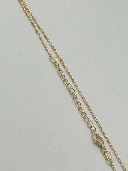 925 Sterling Silver Gold Tone Princess Flower Mother Of Pearl Necklace