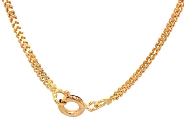 18kt Yellow gold wheat chain necklace