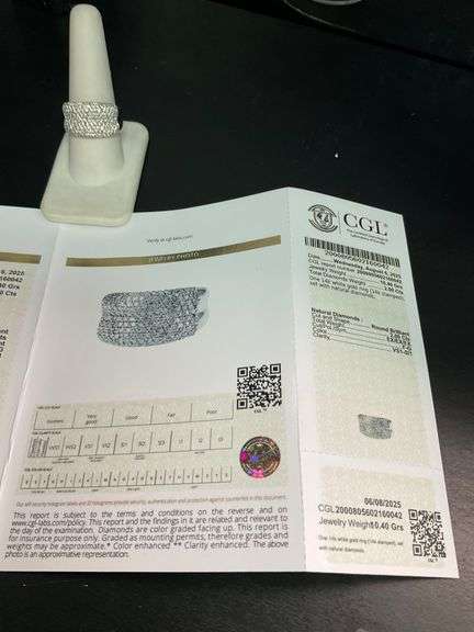 CERTIFIED 14K WHITE GOLD DIAMOND BAND/ RING