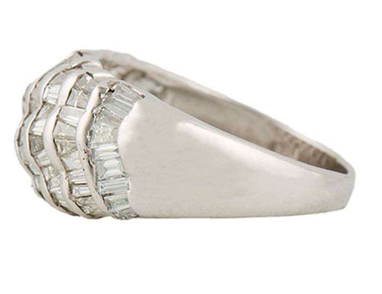 1.50ctw Baguette Diamond Wave Dome Ring in 18K