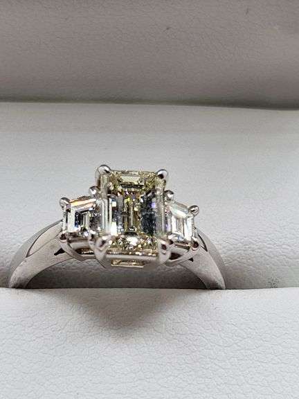 Blinding 18kwg Triple Diamond Ring