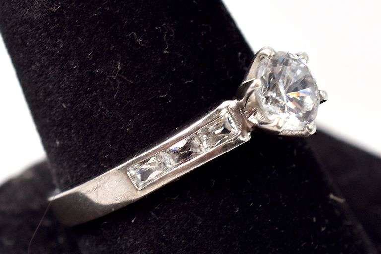 CZ Gemstone Ring in Sterling Silver