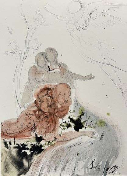 Highly Collectible and Rare Salvador Dali Original Lithograph from the 'Biblia Sacra' Suite