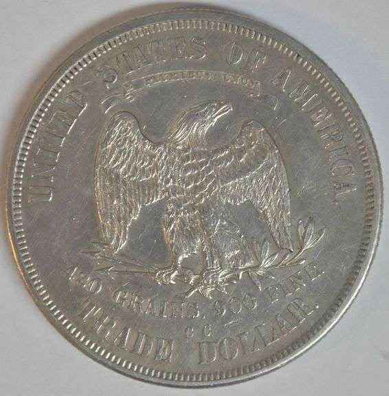 Super Rare and Valuable 1875-CC Trade Silver Dollar. BU, cleaned