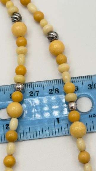 925 Sterling Silver Carolyn Carolyn Pollack Yellow jasper and Citrine Pendant With Amber Beads Neckl