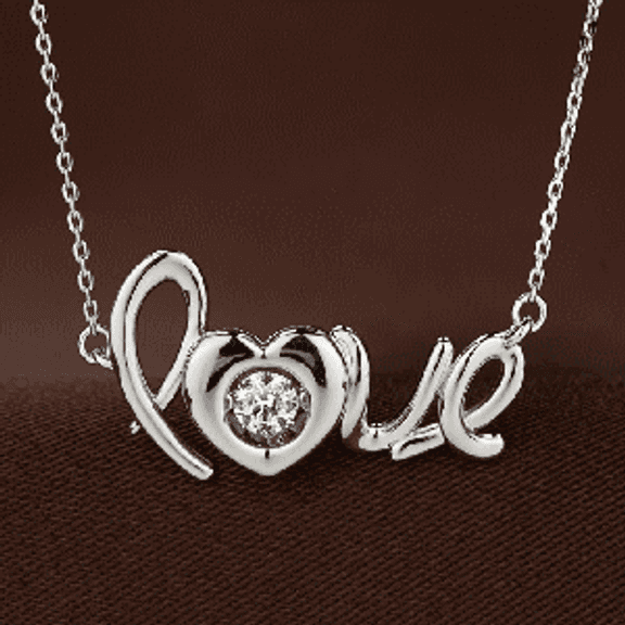 Beautiful "love" center stone dancing pendant