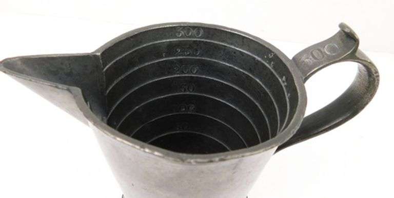 Antique French Apothecary Pewter Measure