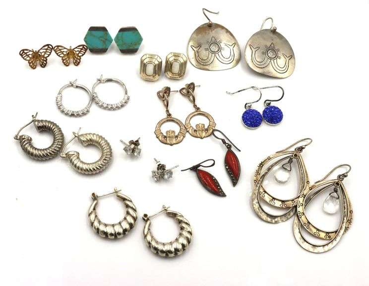 Group lot of Vintage 925 sterling silver earrings
