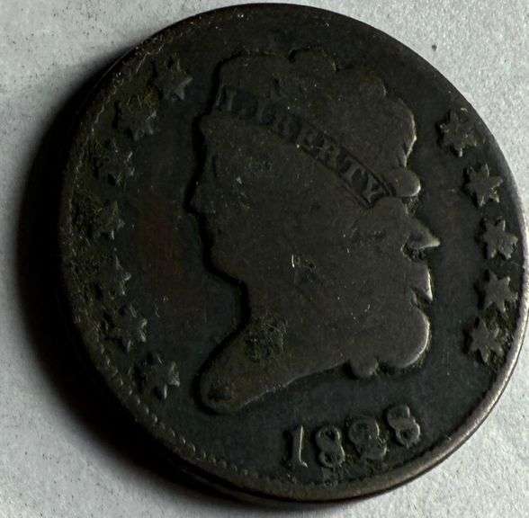 1828 12 Star Half Cent