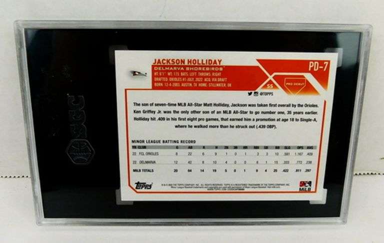 Jackson Holliday 2023 Pro Debut Baseball Card, 10 GM