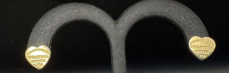 18K Tiffany & Co Yellow Gold Heart Earring