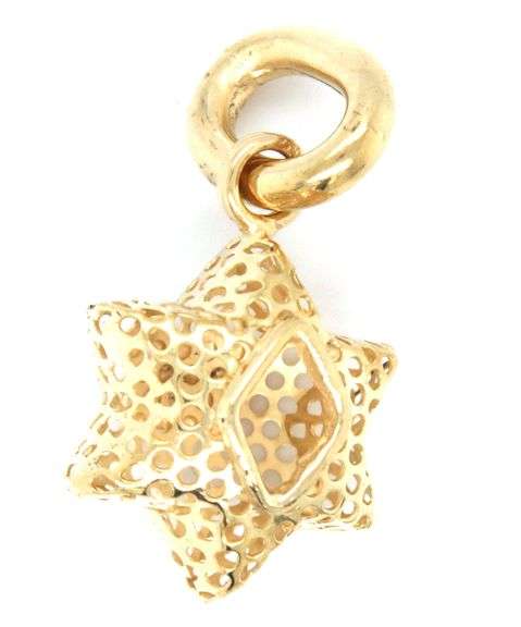 18kt Yellow gold Gastone Lebo open art star pendant