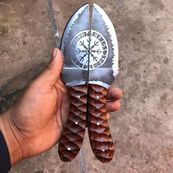 Pair of Viking Knives with Camel Bone Handle