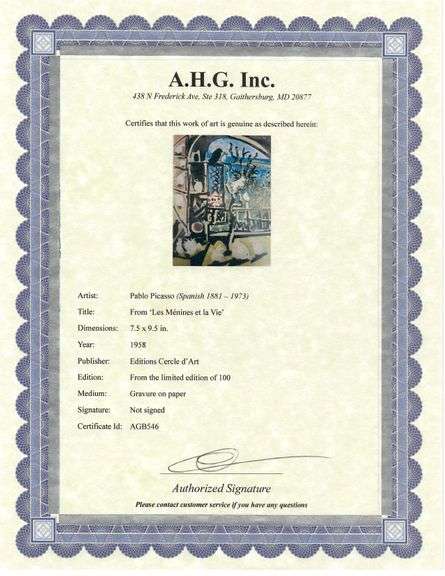 A remarkable Deluxe Edition of Les Ménines et la Vie by Pablo Picasso, published in Paris by Cercle 