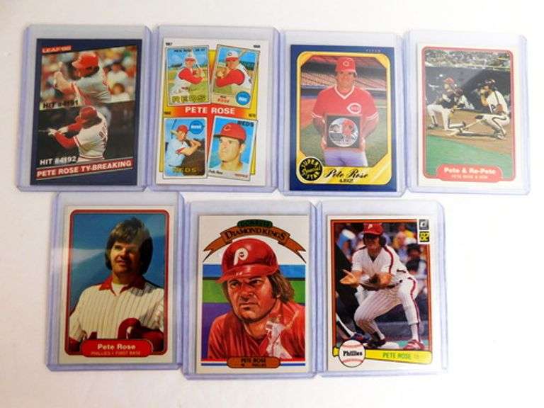 7 Pete Rose Baseball Cards