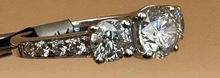 Timeless Platinum Three Stone Engagement Ring of 2.18 Ct