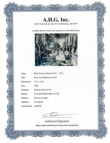 A remarkable Deluxe Edition of Les Ménines et la Vie by Pablo Picasso, published in Paris by Cercle 