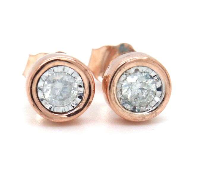 14kt Rose gold 0.25ctw lllusion set diamond stud