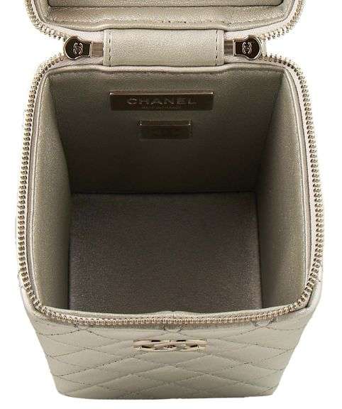 Chanel Silver Crossbody Quilted Box Bag