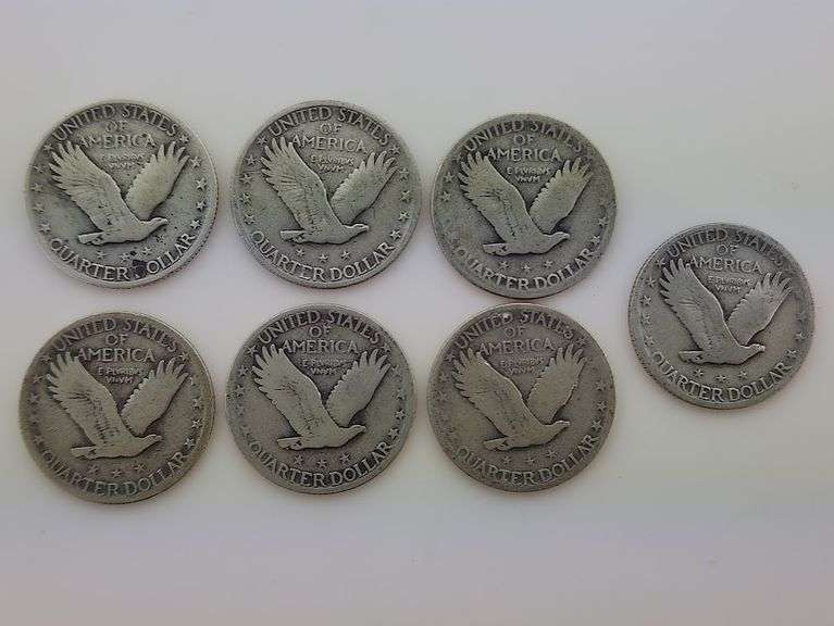 (7) Mixed Date Standing Liberty Quarters, "Nicer Detail"