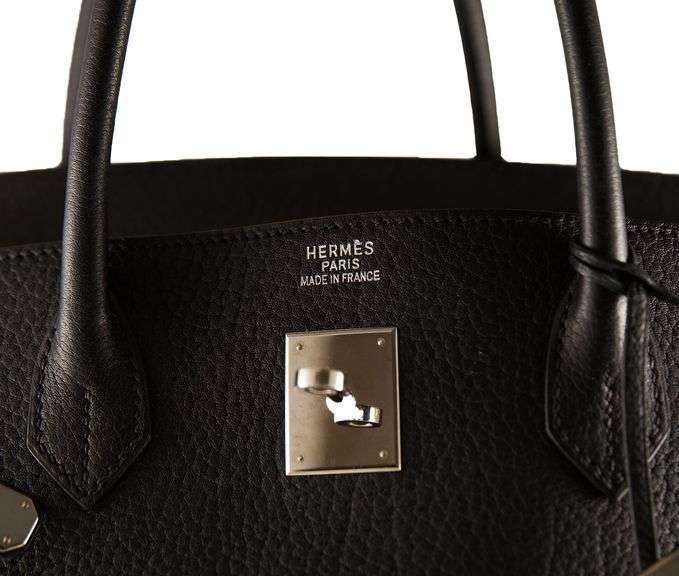 Hermes Birkin 40 Black Noir Togo Leather Handbag