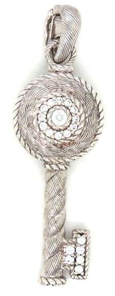 Judith Ripka cubic zirconia key motif charm pendant