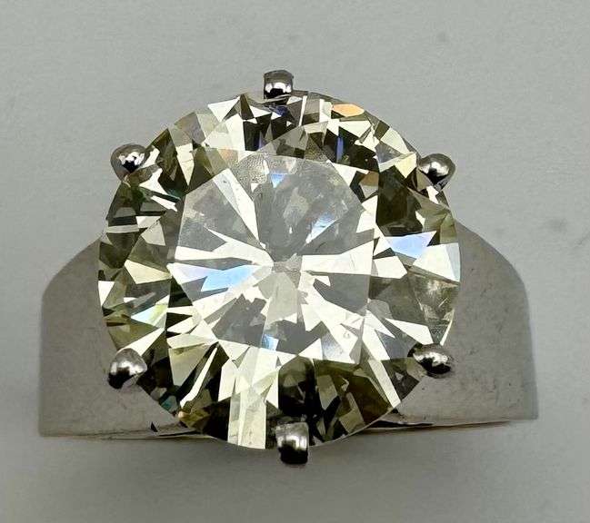 14K White Gold Solitaire 4.75ct Diamond Engagement Ring