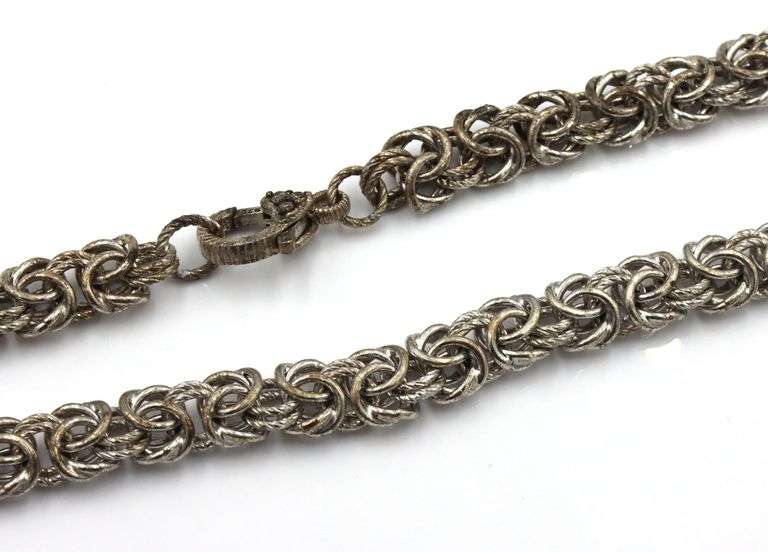 Italian fancy link chain necklace in 925 sterling silver