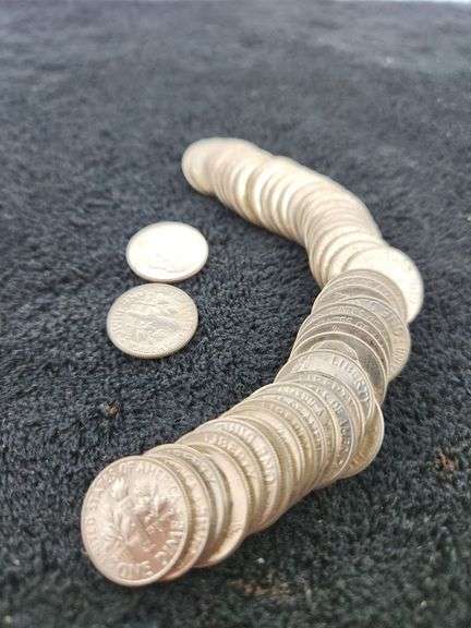 1946-D UNC Roll Of 90% Silver Dimes